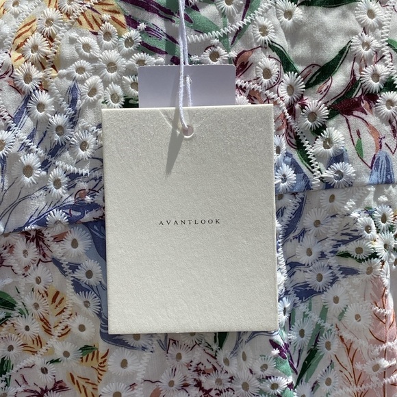 Avantlook Embroidered Eyelet Midi Dress Pastel Leaves - Picture 15 of 16